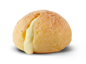 Imagem de Pão de queijo recheado com molho com queijo mussarela